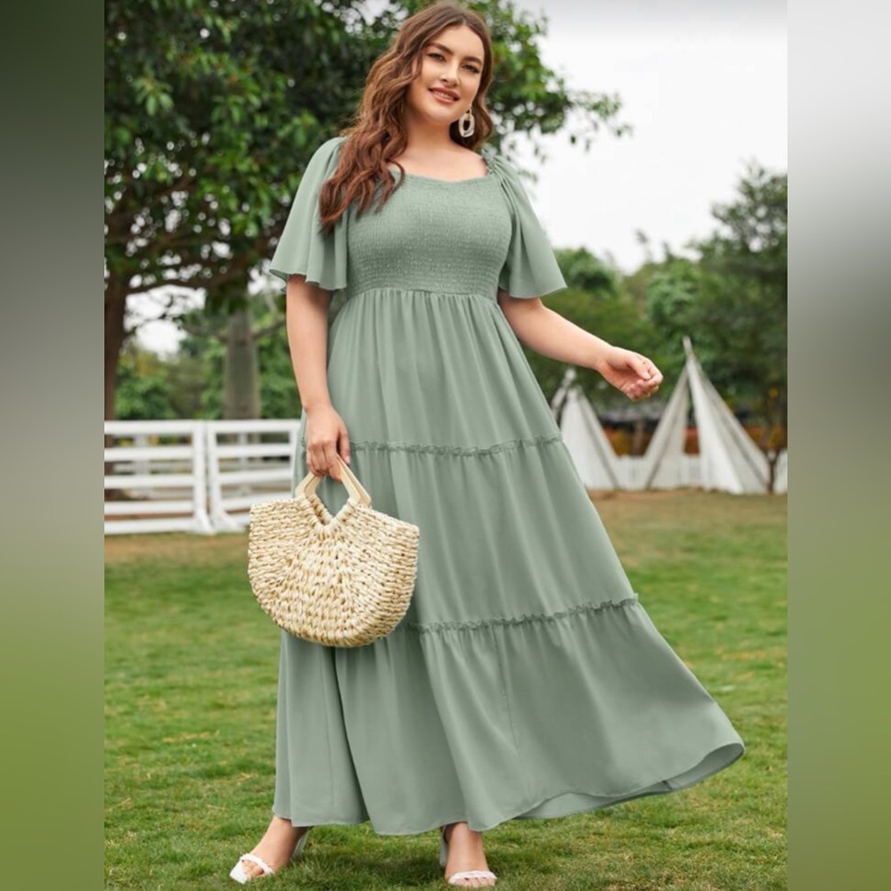 SHEIN Sage Green Maxi Dress